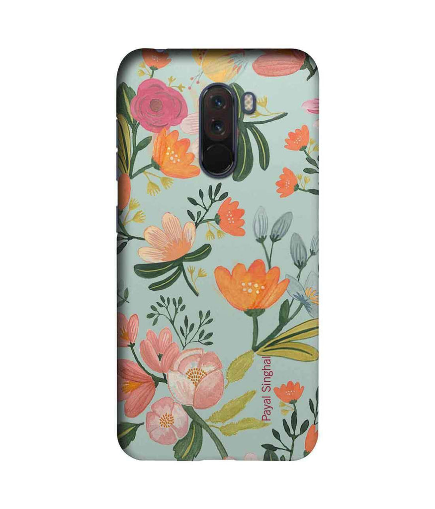 Payal Singhal Aqua Handpainted Flower - Sublime Case for Xiaomi Poco F1